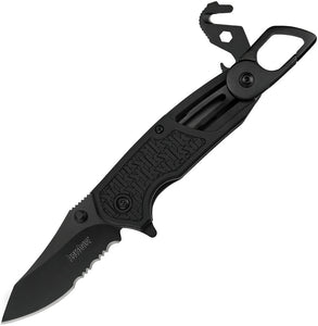 KERSHAW 8100 FUNXION EMT LINERLOCK COMBO EDGE FOLDING KNIFE.