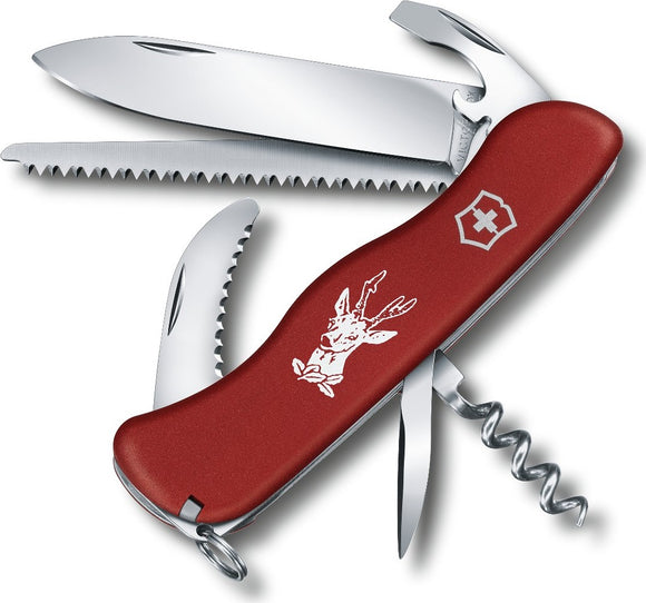 SWISS ARMY VICTORINOX 0.8573-X1 HUNTER RED MULTI FUNCTION POCKET KNIFE.