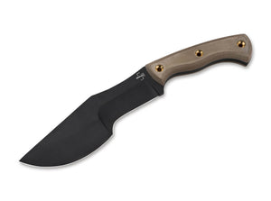 BOKER PLUS 02BO073 TRACKER DAVE WENGER 1095 STEEL FIXED BLADE KNIFE W/SHEATH