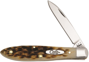 CASE CA246 TEARDROP JACK AMBER BONE FOLDING KNIFE .