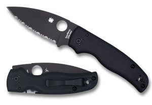 SPYDERCO C229GSBK SHAMAN SPYDER EDGE BLACK G10 HANDLE CPM-S30V FOLDING KNIFE.