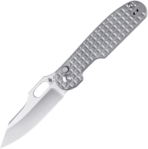 KIZER CUTLERY KI4562A4 CORMORANT PUSH LOCK CPM-20CV SCULPTED TI FOLDING KNIFE.