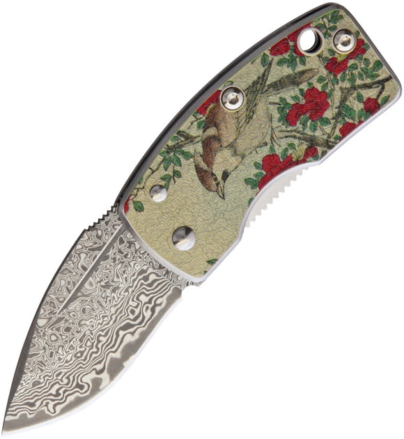 G. SAKAI GS11610 FRAMELOCK DAMASCUS STEEL SZANQUA MONEY CLIP FOLDING KNIFE.