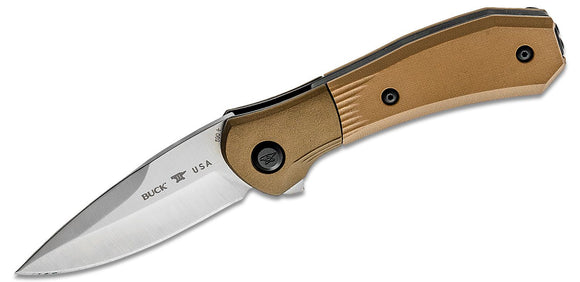 BUCK 590BRS PARADIGM S35VN STEEL ASSISTED ROTATING BOLSTER FOLDING KNIFE.