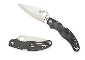 SPYDERCO C144CFPE CALY 3.5 CARBON FIBER ZDP189 LAMINATE FOLDING KNIFE.