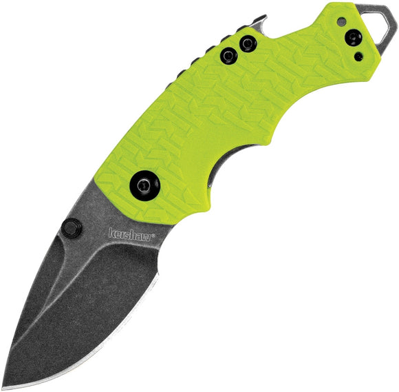 KERSHAW 8700LIMEBW 8700 SHUFFLE LIME BLACKWASH PLAIN EDGE FOLDING KNIFE.