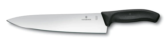 SWISS ARMY VICTORINOX 6.8003.25-X1 10 INCH BLACK HANDLE CHEF KITCHEN KNIFE.