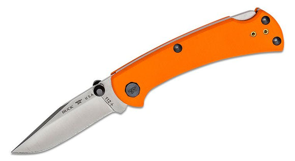 BUCK 112ORS3 SLIM PRO TRX ORANGE G10 HANDLE S30V STEEL FOLDING KNIFE.