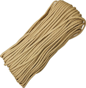 PARACHUTE CORD RG028H DESERT TAN 100 FEET 550 TEST PARA CORD