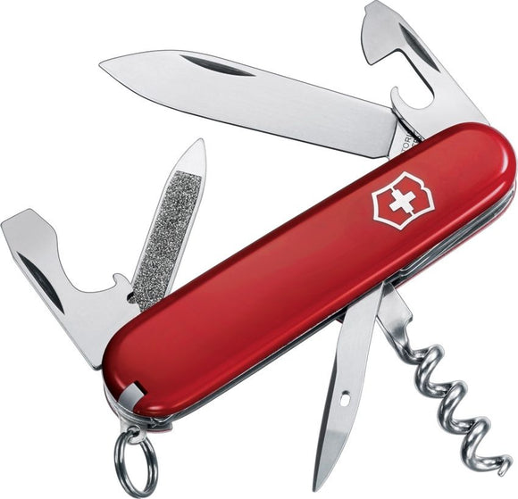 SWISS ARMY VICTORINOX 0.3803-033-X1 SPORTSMAN RED MULTI FUNCTION POCKET KNIFE.