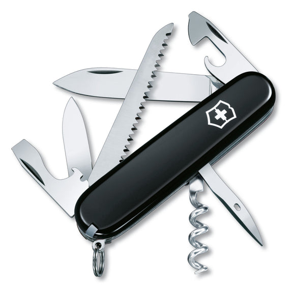 SWISS ARMY VICTORINOX 1.3613.3R-X1 CAMPER BLACK MULTI FUNCTION POCKET KNIFE.