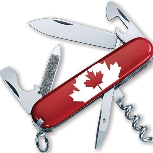 SWISS ARMY VICTORINOX 53532 (56532) SPORTSMAN W/FLAG RED MULTI FUNCTION KNIFE