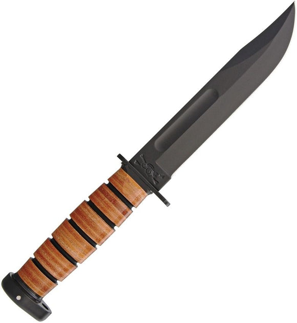 KABAR 1317 DOG'S HEAD PLAIN EDGE UTILITY FIXED BLADE KNIFE WITH SHEATH.