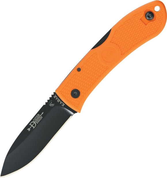 KABAR 4062BO DOZIER PRECISION HUNTER PLAIN EDGE BLACK BLADE ORANGE FOLDING KNIFE