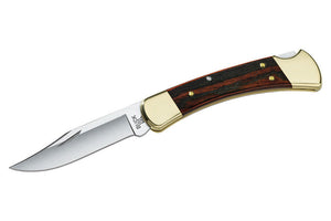 BUCK 110 110BRS FOLDING HUNTER LOCKBACK FOLDING KNIFE NEW WITH LEATHER SHEATH.