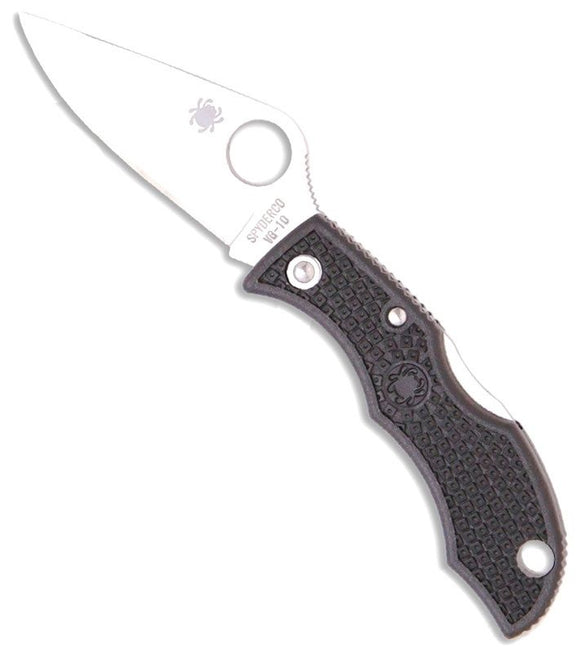 Spyderco Lbkp3 Ladybug Black Frn Plain Edge Folding Key Chain Knife