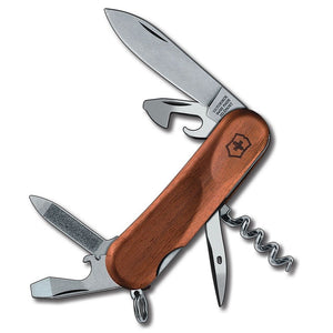 SWISS ARMY VICTORINOX 2.38011.63US2 EVOWOOD 10 WALNUT MULTI FUNCTION KNIFE.