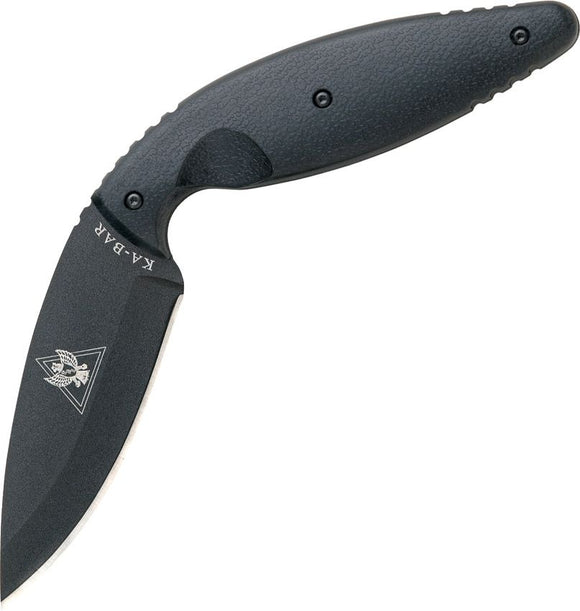 KABAR 1482 TDI PLAIN EDGE FIXED BLADE KNIFE W/ SHEATH.