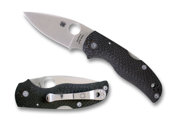 SPYDERCO C41CFFP5 NATIVE 5 FLUTED CF HANDLE CPM S90V (420V) FOLDING KNIFE