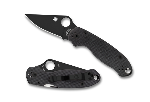 Spyderco C223gpbk Para 3 Paramilitary 3 black S45VN Plain Edge Folding Knife.