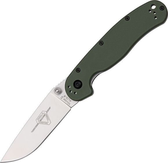 ONTARIO 8860OD 8860 RAT II FOLDER OD SCALE SATIN PLAIN EDGE FOLDING KNIFE