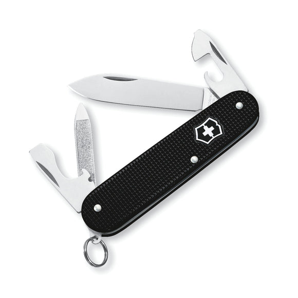 SWISS ARMY VICTORINOX 0.2601.23R-X1 CADET BLACK ALOX FOLDING POCKET KNIFE.