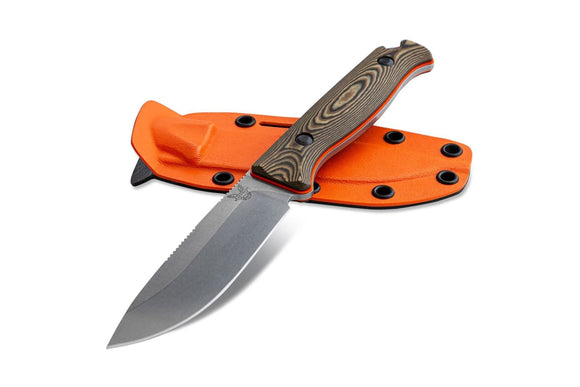 BENCHMADE 15002 - 1 SADDLE MOUNTAIN G10 HANDLE S90V FIXED BLADE KNIFE WITH SHEATH - S&R KNIVES INC