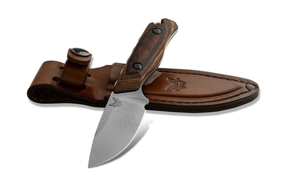 BENCHMADE 15017 HIDDEN CANYON WOOD HANDLE S30V FIXED BLADE KNIFE WITH SHEATH. - S&R KNIVES INC