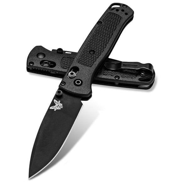 BENCHMADE 535BK - 2 BUGOUT CPM - S30V BLACK DLC BLADE CF - ELITE HANDLE AXIS LOCK FOLDING KNIFE USA MADE - S&R KNIVES INC