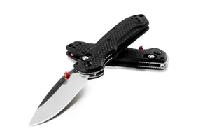 BENCHMADE 565 - 1 MINI FREEK CPM - S90V BLADE STEEL PLAIN EDGE CF FOLDING KNIFE. - S&R KNIVES INC