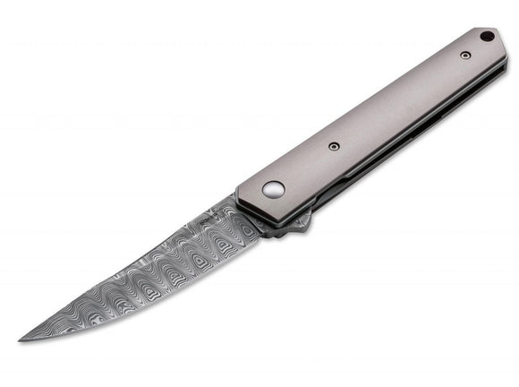BOKER 01BO297DAM BOKER PLUS KWAIKEN DAMASCUS BLADE STEEL FOLDING KNIFE - S&R KNIVES INC