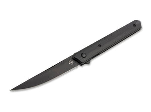 BOKER 01BO339 KWAIKEN AIR ALL BLACK VG10 STEEL LUCAS BURNLEY G10 FOLDING KNIFE. - S&R KNIVES INC