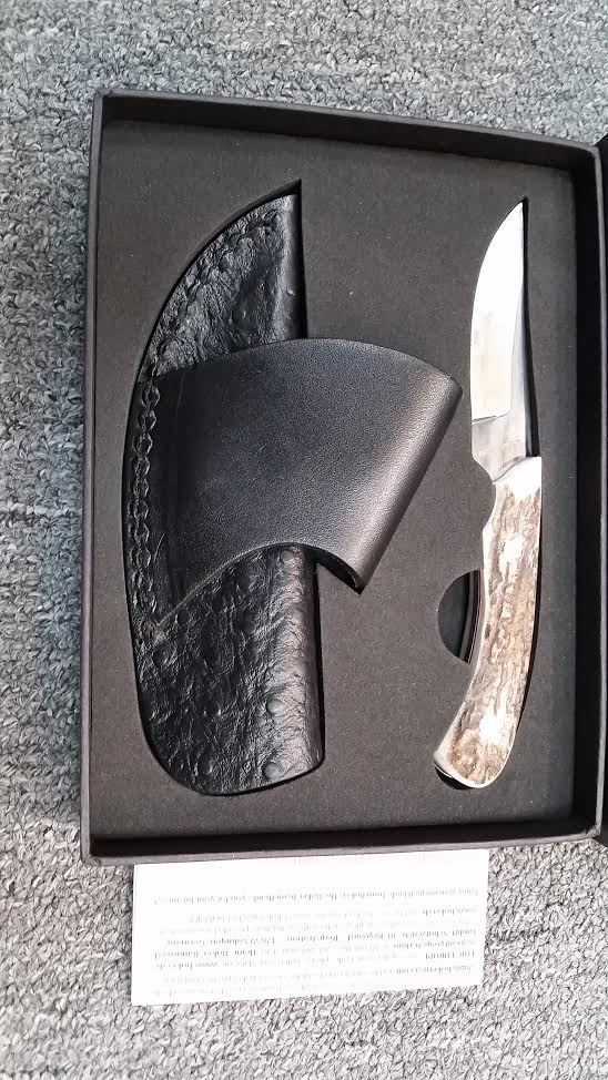 BOKER PLUS COWBOY CROSSDRAW – STAG HANDLE, 440C BLADE, FIXED – DESIGNED BY DON HETHCOAT – MODEL 02BO515