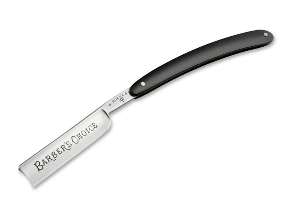 BOKER 140222 BARBERS CHOICE CARBON STEEL STRAIGHT RAZOR SHAVING KNIFE. - S&R KNIVES INC