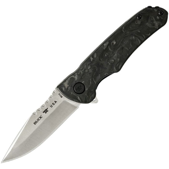BUCK 0841CFS2 SPRINT PRO MARBLED CF CPM - S45V STEEL FOLDING KNIFE. - S&R KNIVES INC