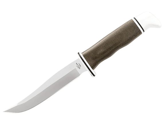 BUCK 105GRS1 PATHFINDER PRO MICARTA HANDLE S35VN FIXED BLADE KNIFE W/SHEATH. - S&R KNIVES INC
