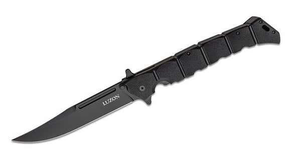 COLD STEEL 20NQXBKBK LARGE LUZON BLACK 8CR13MOV STEEL BLACK GFN FOLDING KNIFE. - S&R KNIVES INC