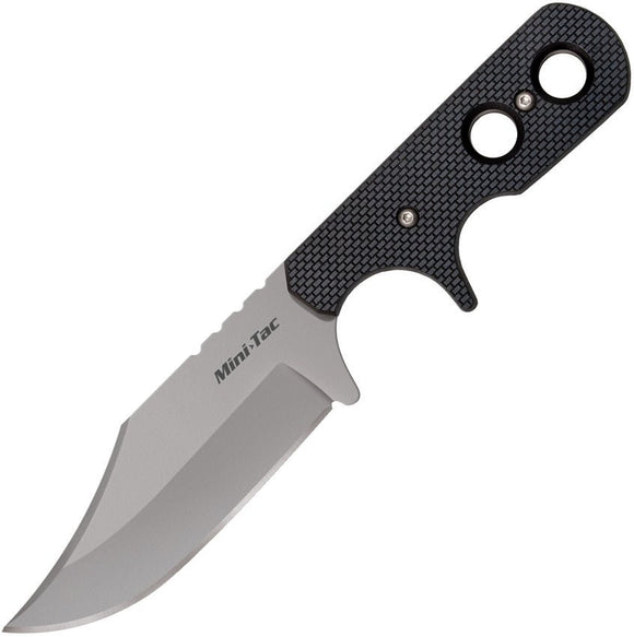 COLD STEEL 49HCF MINI TAC BOWIE NECK CARRY FIXED BLADE KNIFE WITH SHEATH - S&R KNIVES INC