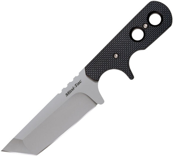 COLD STEEL 49HTF MINI TAC TANTO NECK CARRY FIXED BLADE KNIFE WITH SHEATH - S&R KNIVES INC