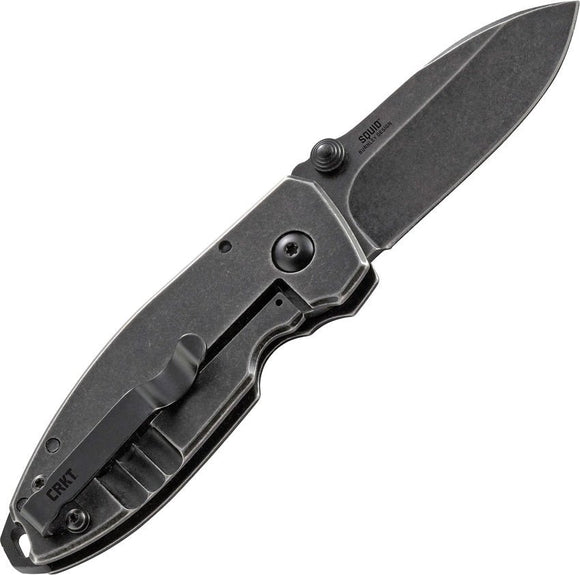 CRKT 2490KS SQUID STONE WASH LUCAS BURNLEY PLAIN EDGE FOLDING KNIFE - S&R KNIVES INC