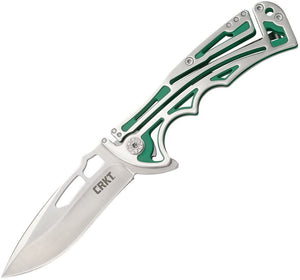 CRKT 5241 NIRK KLECKER LOCK TIGHE GREEN BRIAN TIGHE 8CR14MOV FOLDING KNIFE. - S&R KNIVES INC