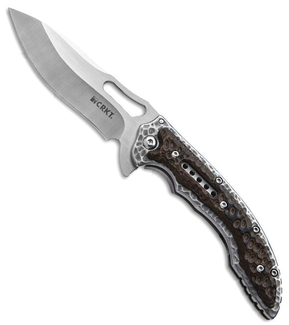 CRKT 5460 IKOMA FOSSIL SMALL PLAIN EDG FOLDING KNIFE - S&R KNIVES INC