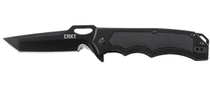 CRKT 7050 SEPTIMO JEREMY VALDEZ BLACK FINISH PLAIN EDGE FOLDING KNIFE - S&R KNIVES INC