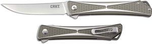 CRKT 7530 CROSSBONES TRAILING POINT AUS - 8 STEEL PLAN EDGE FOLDING KNIFE - S&R KNIVES INC