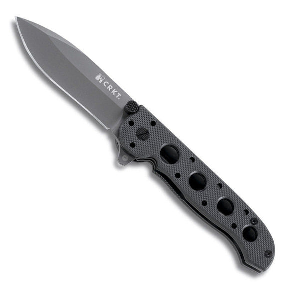 CRKT M21 - 02G BLACK G10 HANDLE PLAIN EDGE FOLDING KNIFE - S&R KNIVES INC