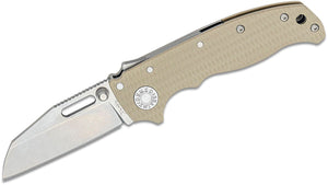 DEMKO KNIVES DEM09629 AD20.5 SHARK FOOT POINT SHARK LOCK TAN G10 CPM - S35VN FOLDING KNIFE. - S&R KNIVES INC