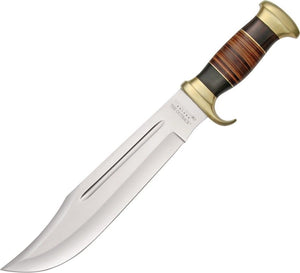 DOWN UNDER KNIVES DUKCD THE OUTBACK BOWIE FIXED BLADE KNIFE W/LEATHER SHEATH. - S&R KNIVES INC
