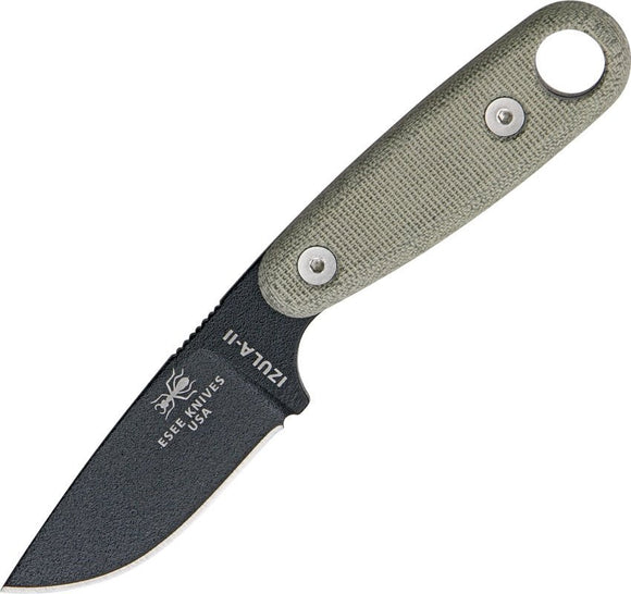 ESEE ESIZ2B IZULA II BLACK BLADE FIXED BLADE NECK CARRY KNIFE WITH SHEATH.NO KIT - S&R KNIVES INC