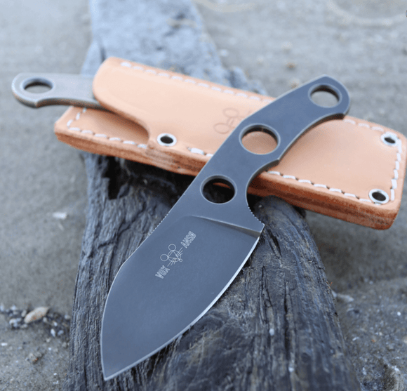 GIANT MOUSE ACE KNIVES GMF1 - P N690 STEEL PVD FIXED BLADE KNIFE WITH SHEATH - S&R KNIVES INC