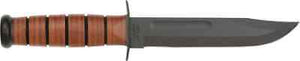 KABAR 1217 USMC FIXED BLADE KNIFE WITH LEATHER SHEATH - S&R KNIVES INC